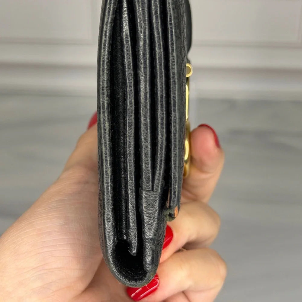 Gucci Black Leather Horsebit Long Wallet With Gold Hardware | Full Inclusion - Picture 4 of 12